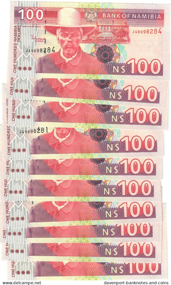 Namibia 10x 100 Dollars 2001 (2009) UNC "Alweendo" - Namibia