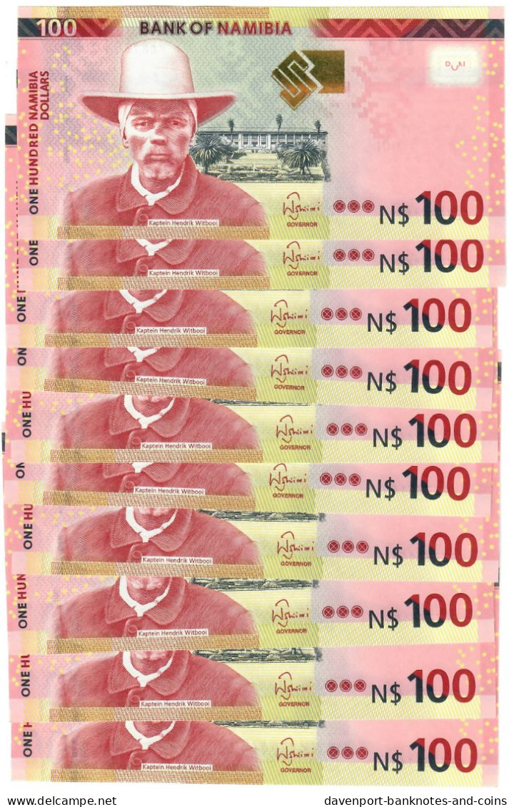 Namibia 10x 100 Dollars 2018 UNC "Shiimi" - Namibië