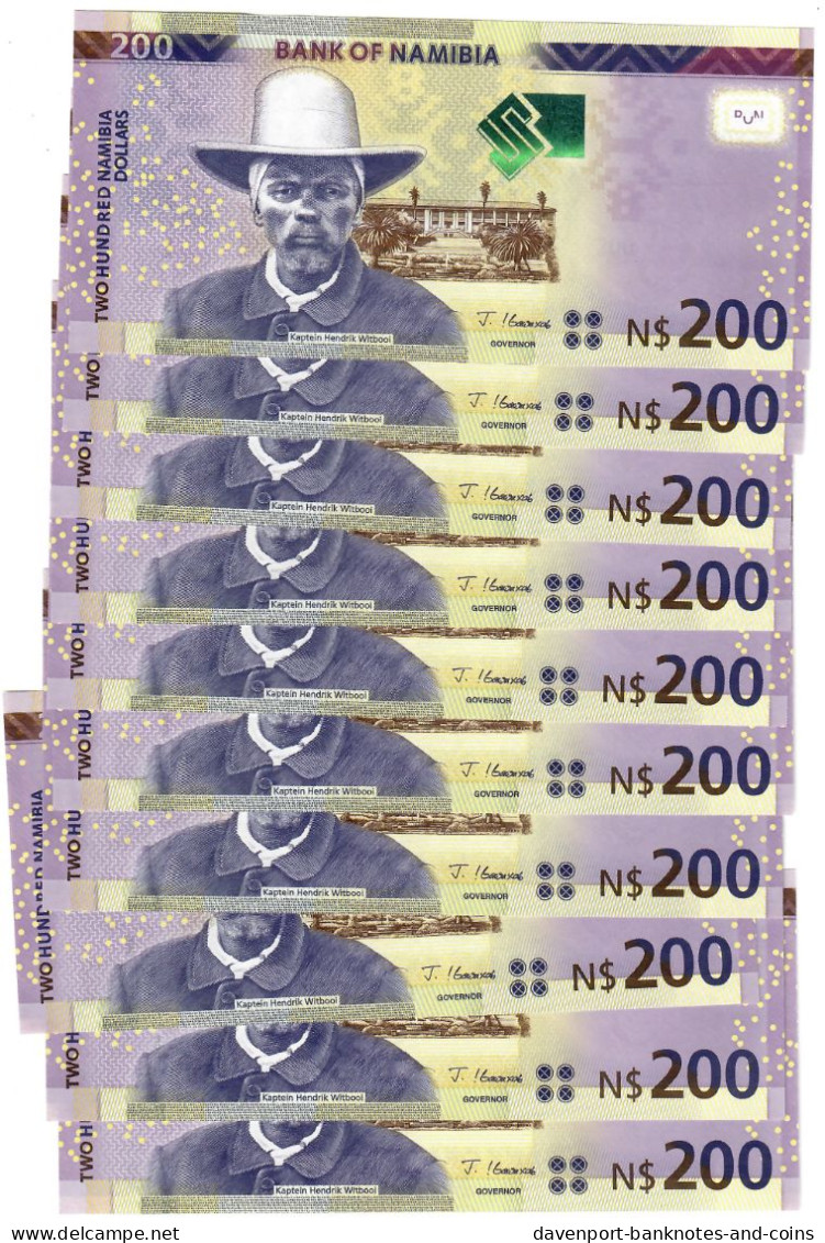 Namibia 10x 200 Dollars 2022 UNC "!Gawaxab" - Namibië