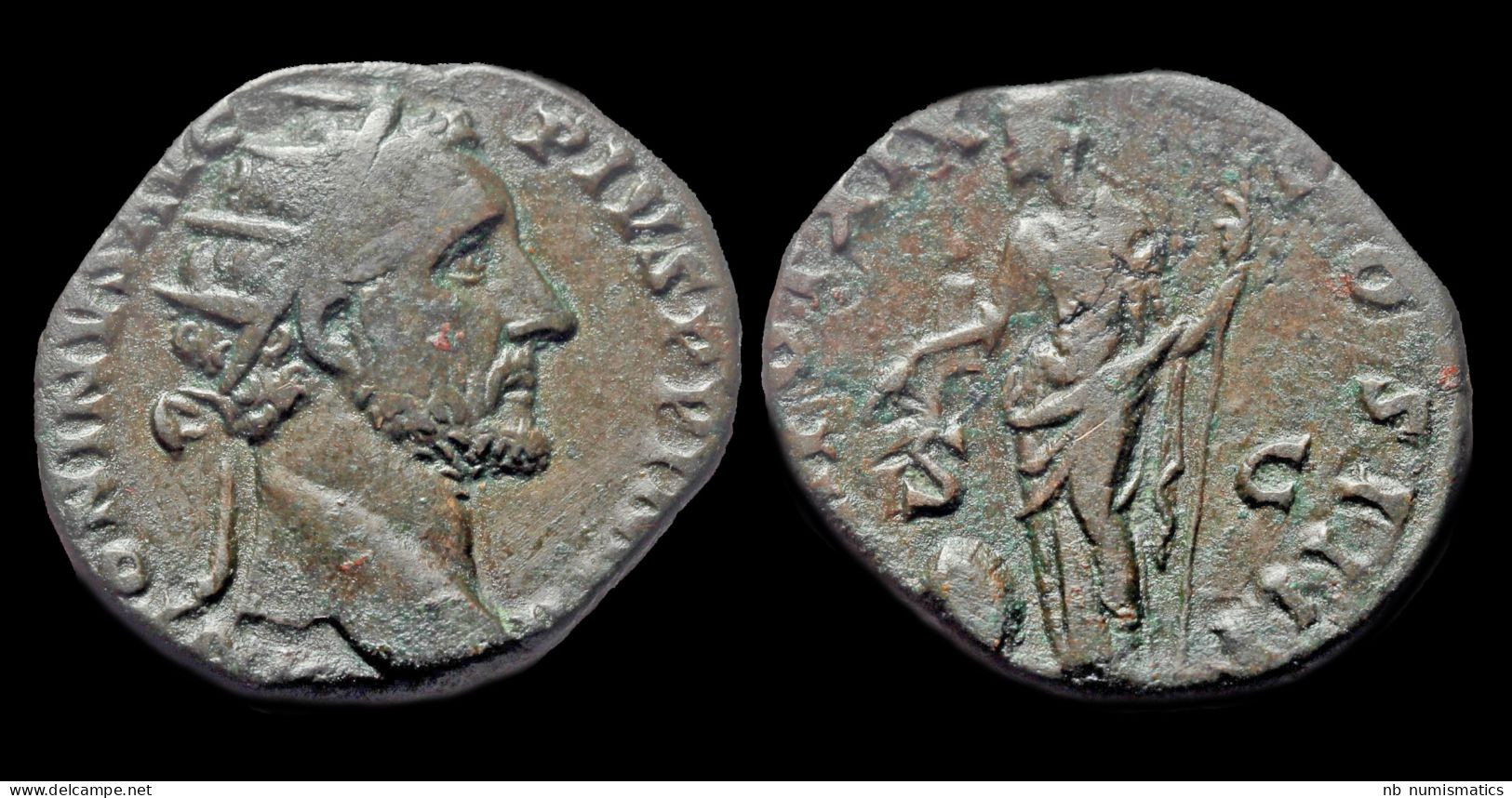 Antoninus Pius AE Dupondius  Providentia Standing Left - La Dinastia Antonina (96 / 192)