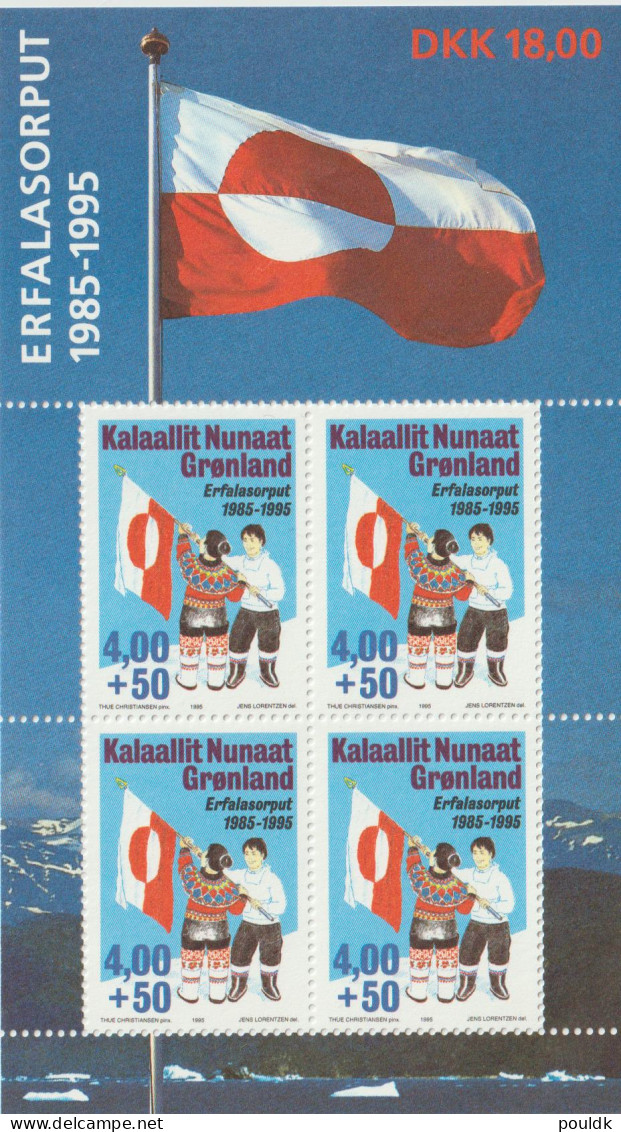 Greenland 1995 Greenland Flag "Erfalasorput" Souvenir Sheet MNH/**. Postal Weight Approx 40 Gramms. Please - Blocks & Kleinbögen