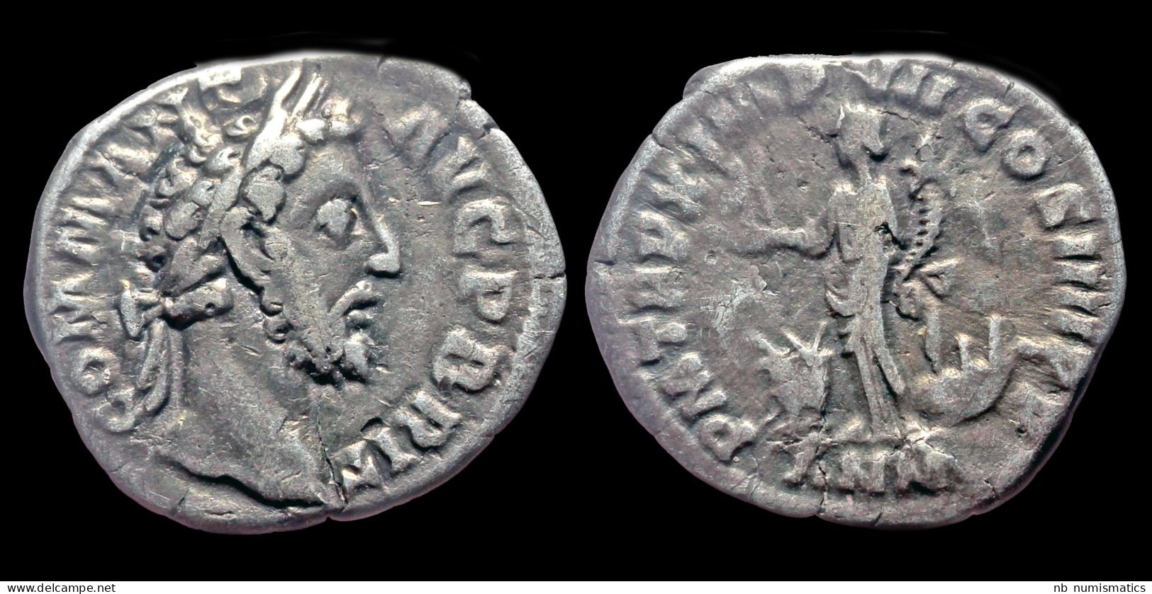 Commodus AR Denarius Annona Standing Facing - Die Antoninische Dynastie (96 / 192)