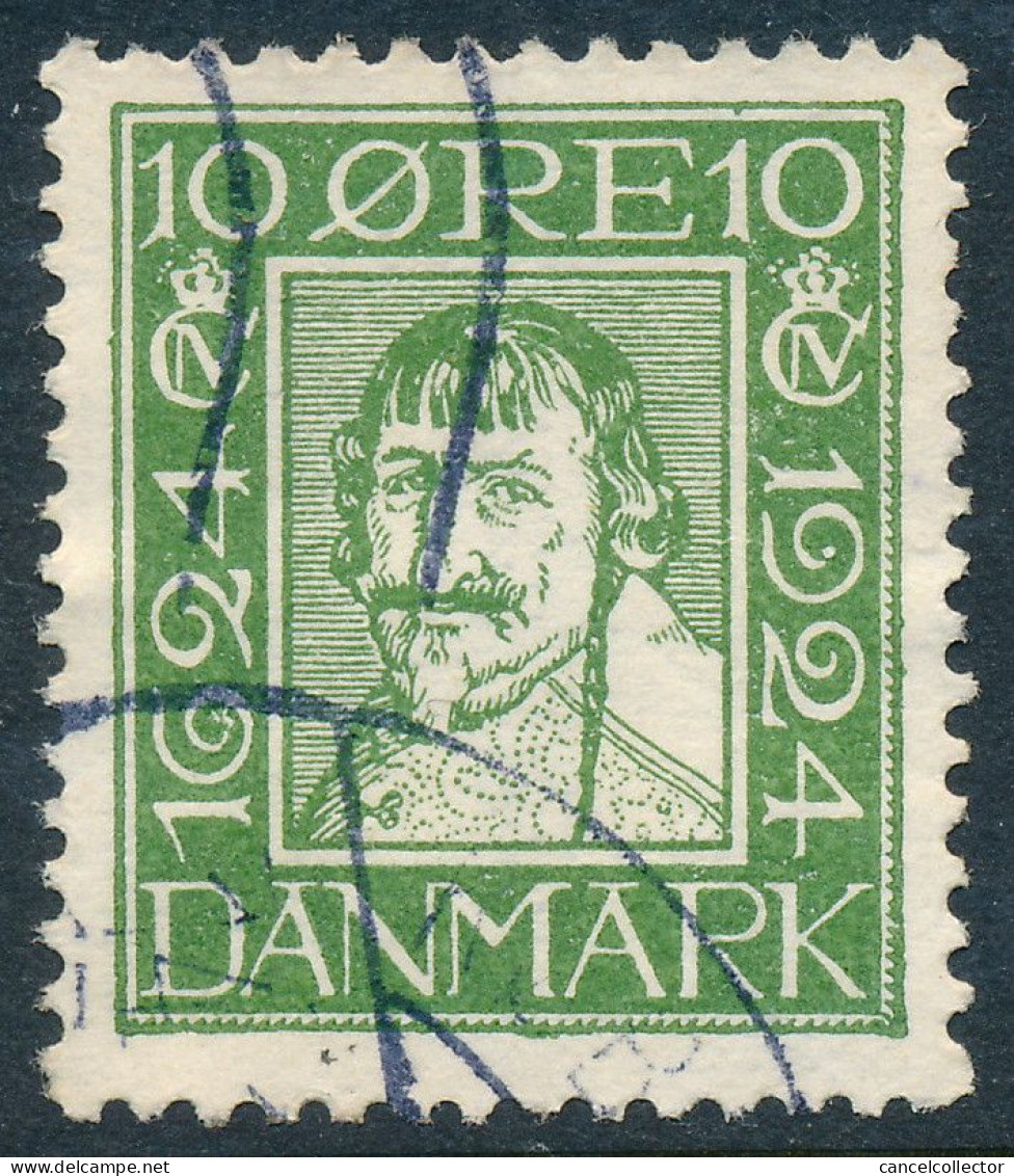Denmark Danemark Danmark 1924: 10ø Green Postal Anniversary, F-VF Used, AFA 133 (DCDK00553) - Gebraucht