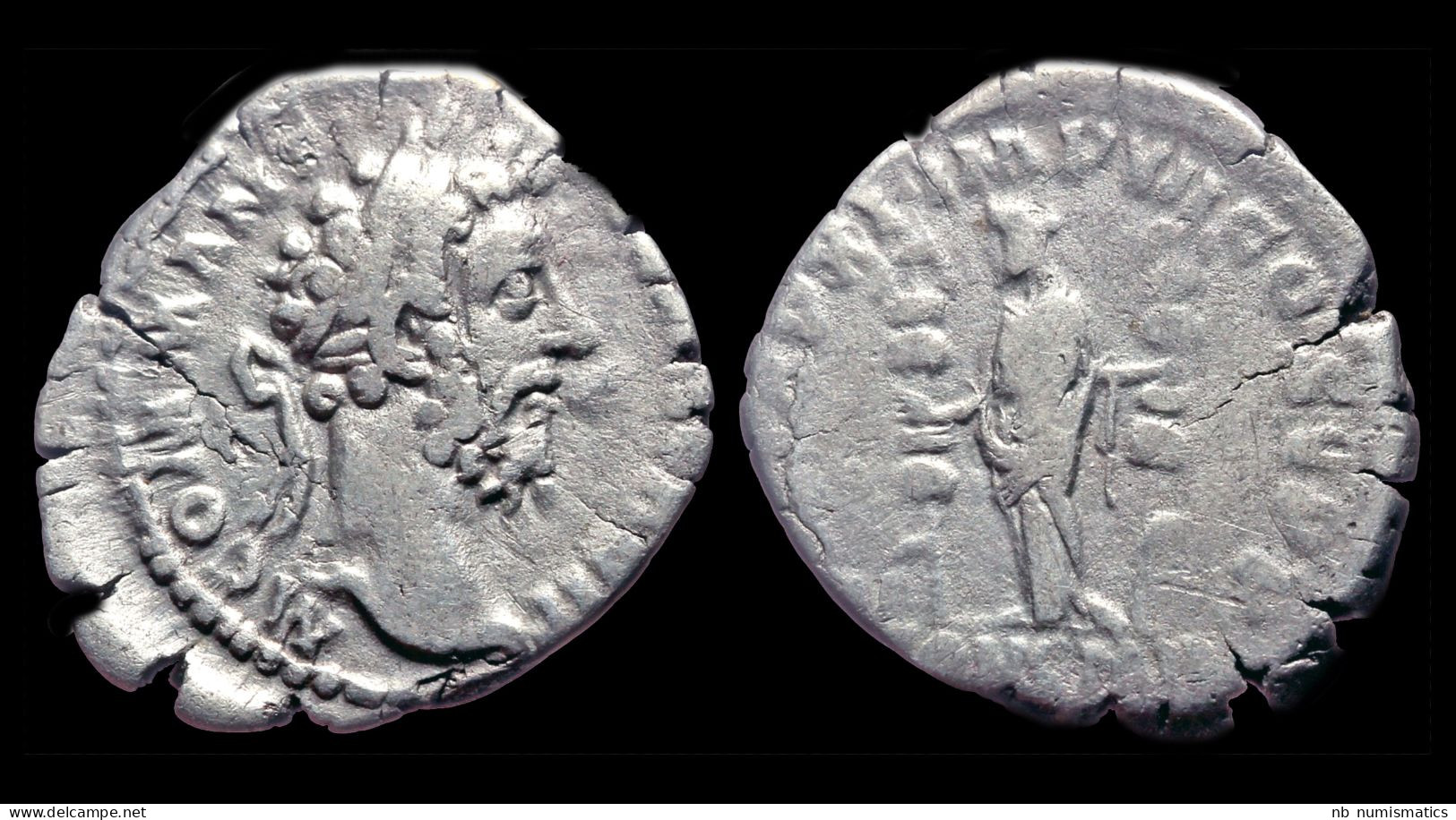 Commodus AR Denarius Concordia Standing Left - La Dinastia Antonina (96 / 192)