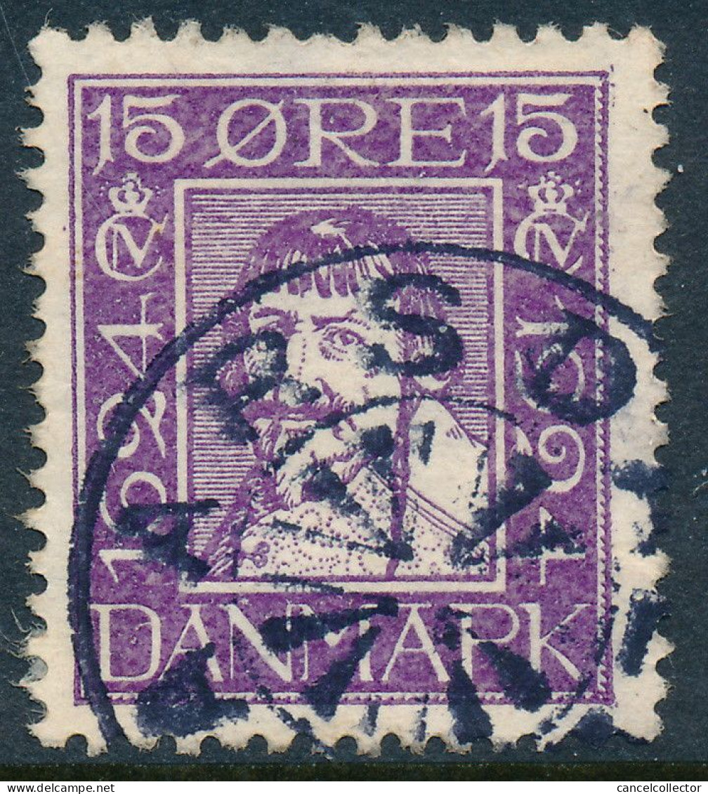 Denmark Danemark Danmark 1924: 15ø Violet Postal Anniversary, VF Used, AARSDALE Starcancel, AFA 137 (DCDK00555) - Gebraucht