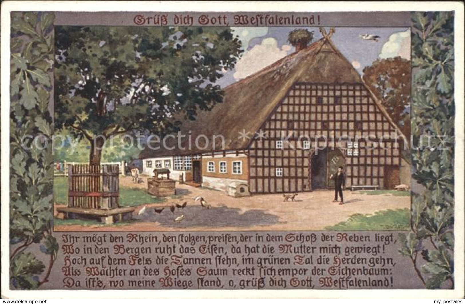 71906771 Westfalen Region Westfaelisches Haus Gedichttext Melle - Melle