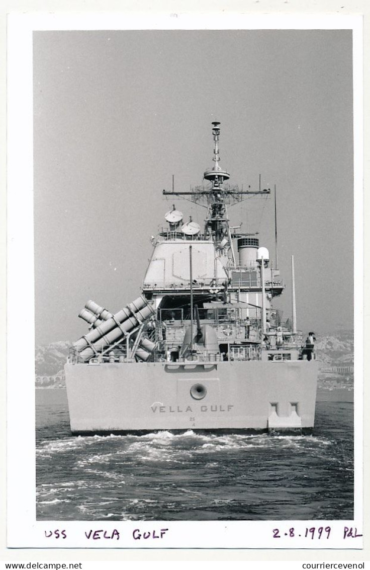 2 Photos N Et B Format Env. 9cm X 14cm - USS Yorktown Et USS Vela Gulf (2/8/1999) - Bateaux