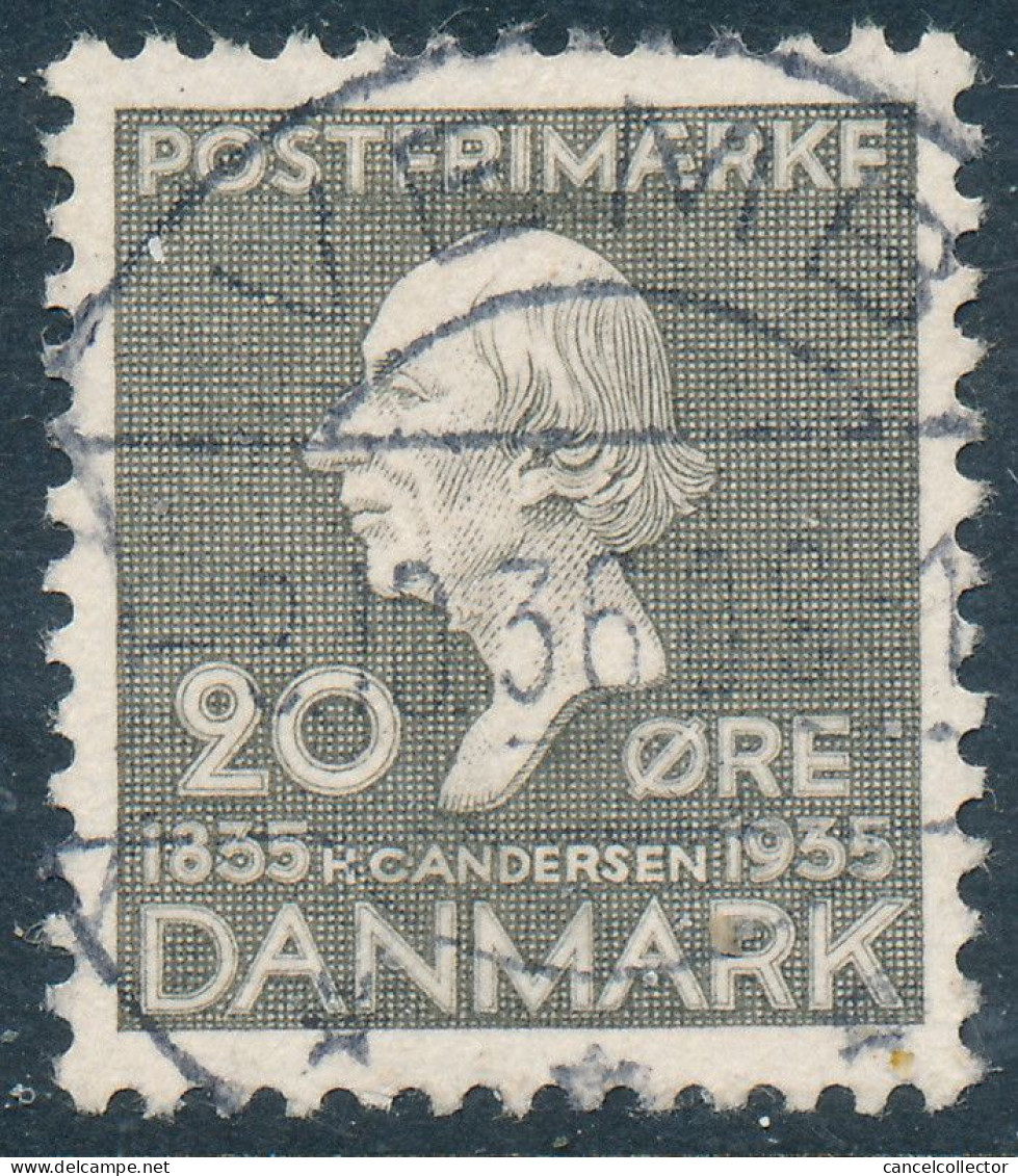 Denmark Danemark Danmark 1935: 20ø Grey H.C. Andersen, VF Used, LUX Cancel, AFA 227 (DCDK00561) - Gebraucht