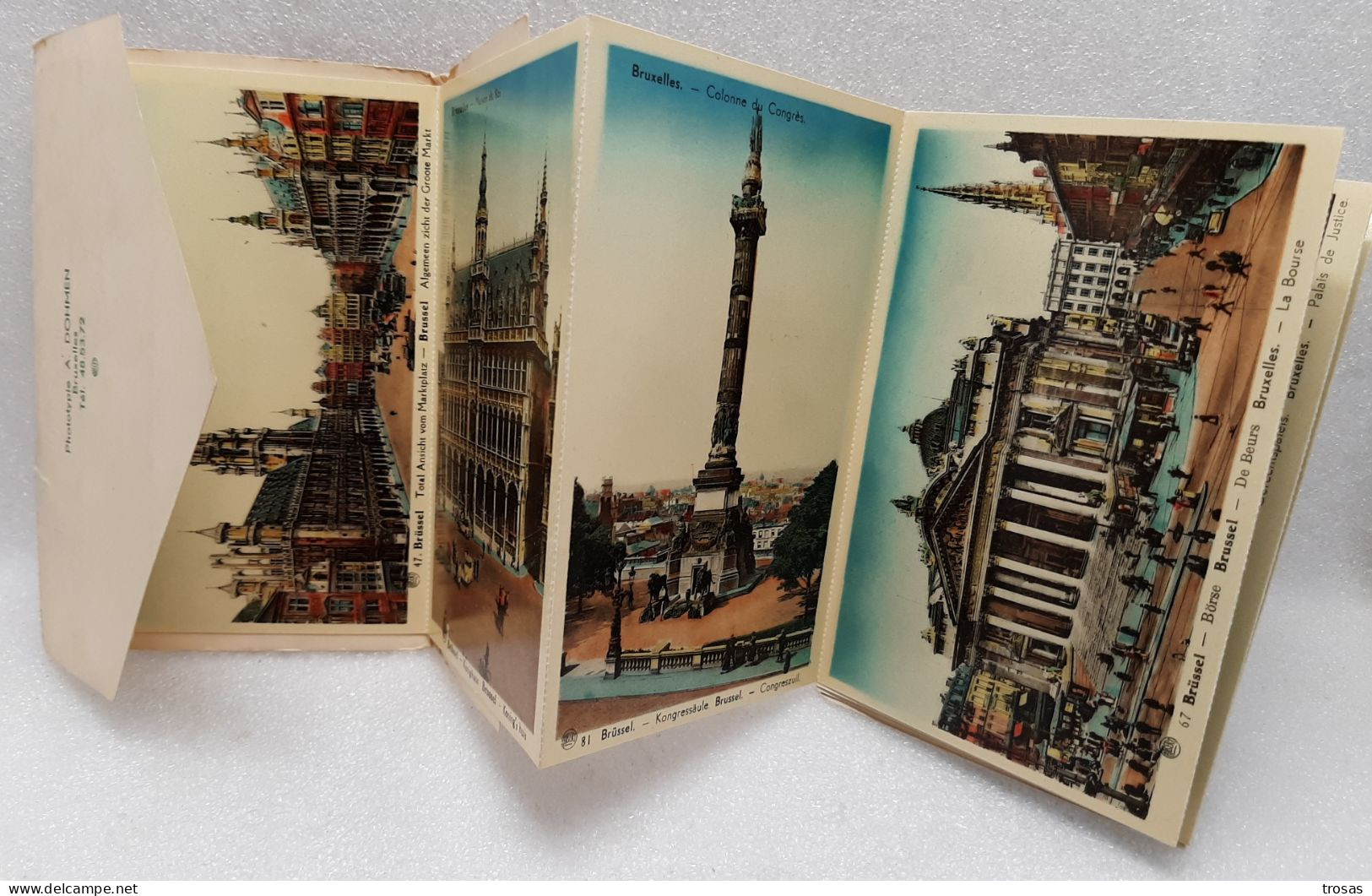 Vintage 9 Postcard Set By Albert Dohmen, Bruxelles, Brussels Adjoined Cards, 50's - Lotes Y Colecciones