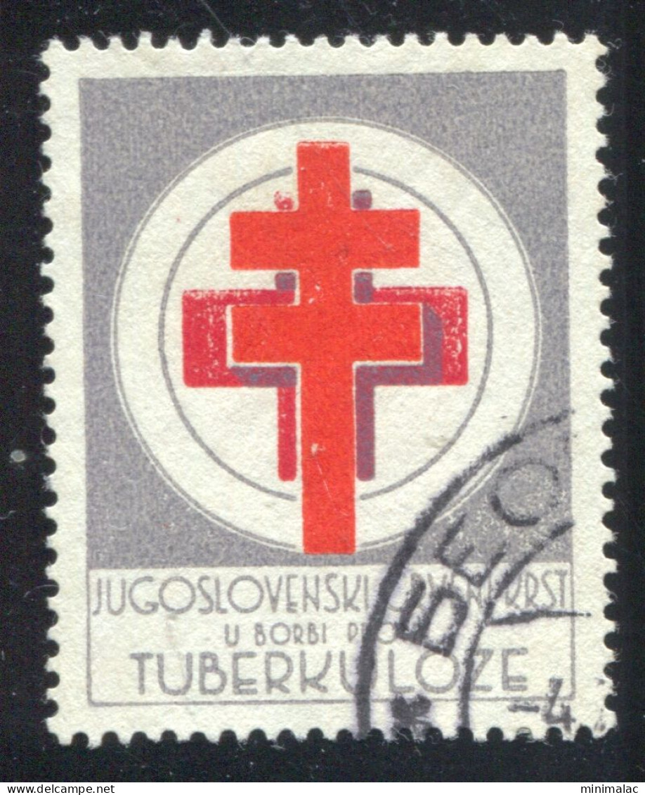 Yugoslavia Charity Stamp TBC 1950 Cross Of Lorraine, Republic Issue Red Cross, Tuberkulosis, Without Mark, Used RRR - Charity Issues