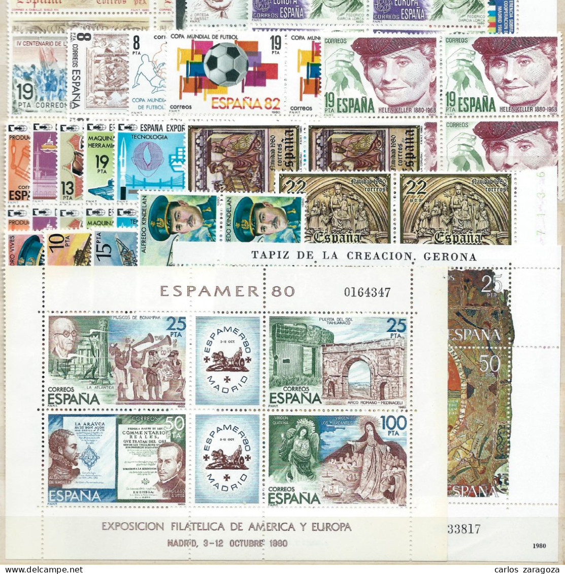 ESPAÑA 1980—AÑO COMPLETO En BLOQUE De 4. SELLOS NUEVOS ** ESPAGNE—ANNÉE COMPLETE En BLOC—TIMBRES NEUFS - Volledige Jaargang