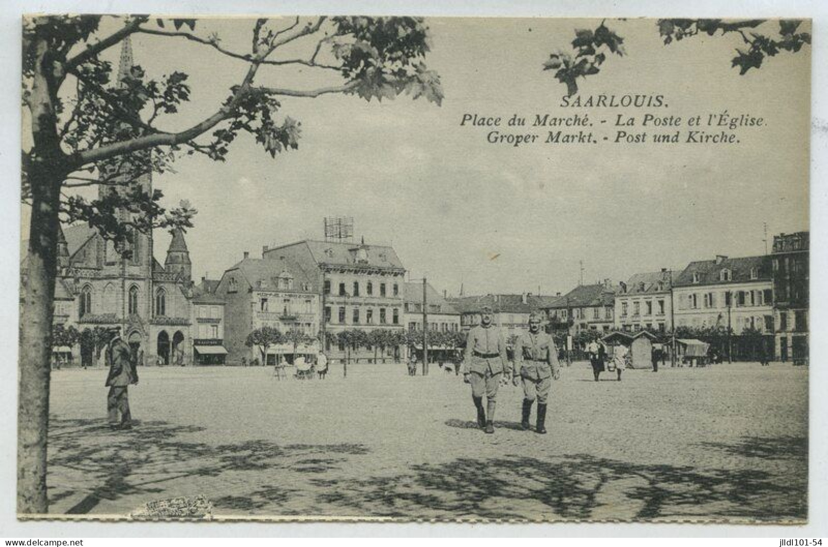 Sarrelouis, Place Du Marché, La Poste Et L'église (lt7) - Kreis Saarlouis