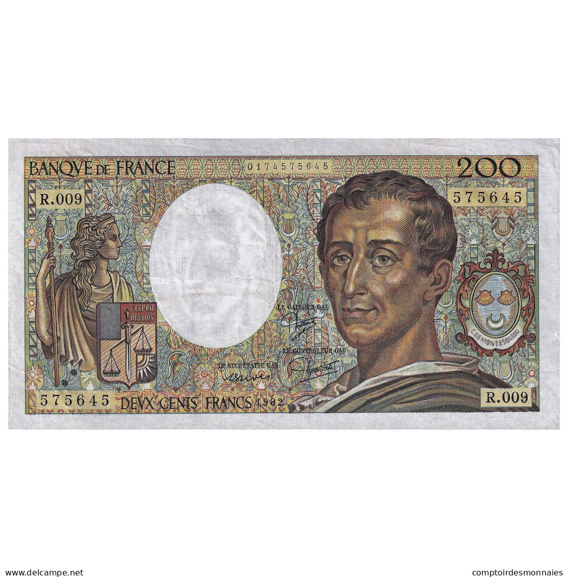 France, 200 Francs, Montesquieu, 1982, R.009, SUP, Fayette:70.02, KM:155a - 200 F 1981-1994 ''Montesquieu''