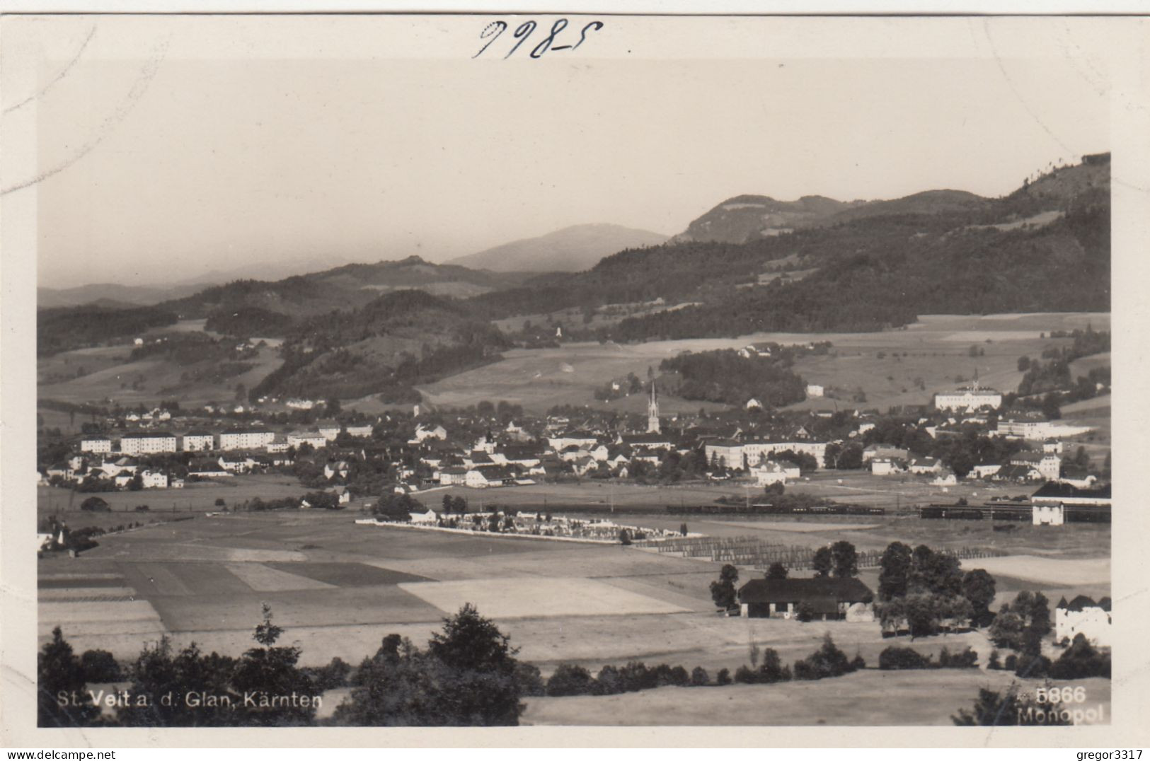 E3404) ST. VEIT A. D. GLAN - Kärnten - S/W FOTO AK - Friedhof - Felder - Dünn Besiedelte Gegend ALT! - St. Veit An Der Glan