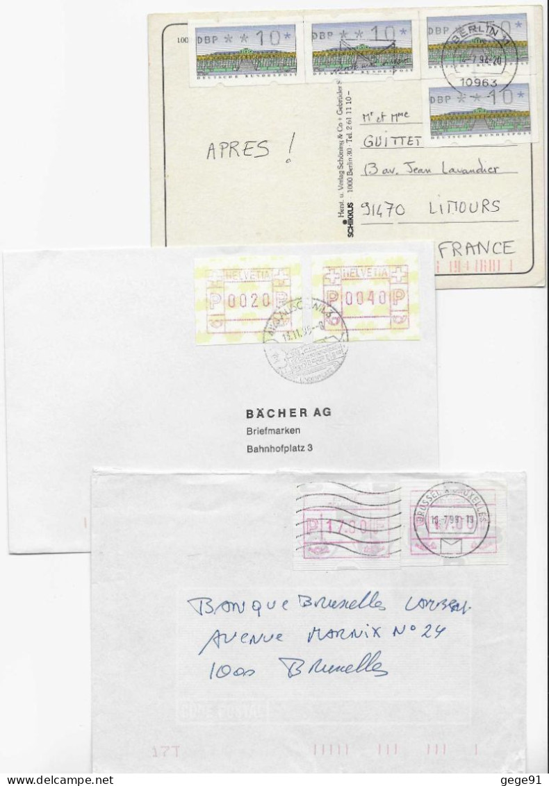 Vignette De Distributeur - ATM - Divers Pays - Lot De 14 Lettres - Machine Labels [ATM]