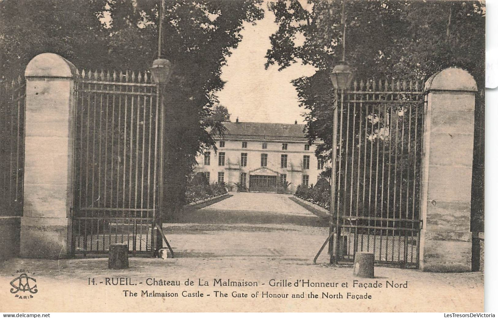 FRANCE - Rueil - Château De La  Malmaison - Vue Devant La Grille D'Honneur Et Façade Nord - Carte Postale Ancienne - Chateau De La Malmaison