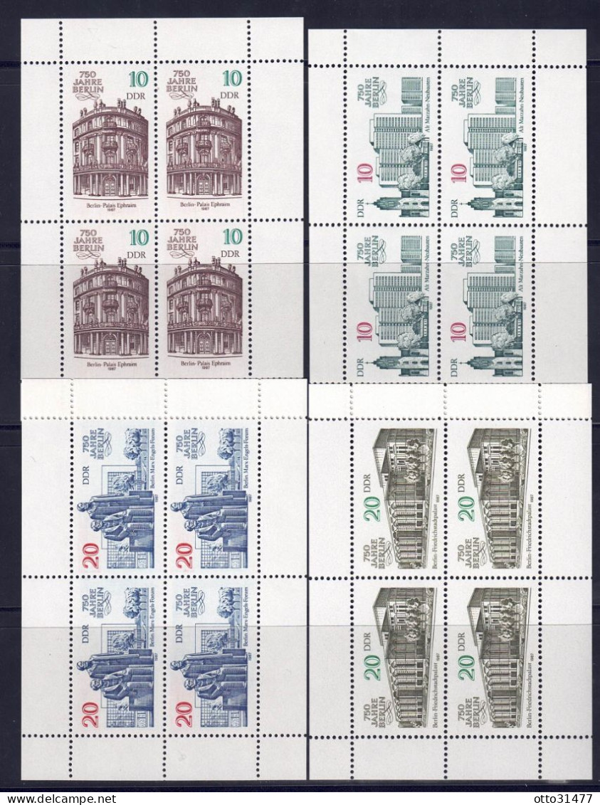 DDR 1987 - 750 Jahre Berlin, Nr. 3075 - 3078 Im Klb., Postfrisch ** / MNH - 1981-1990