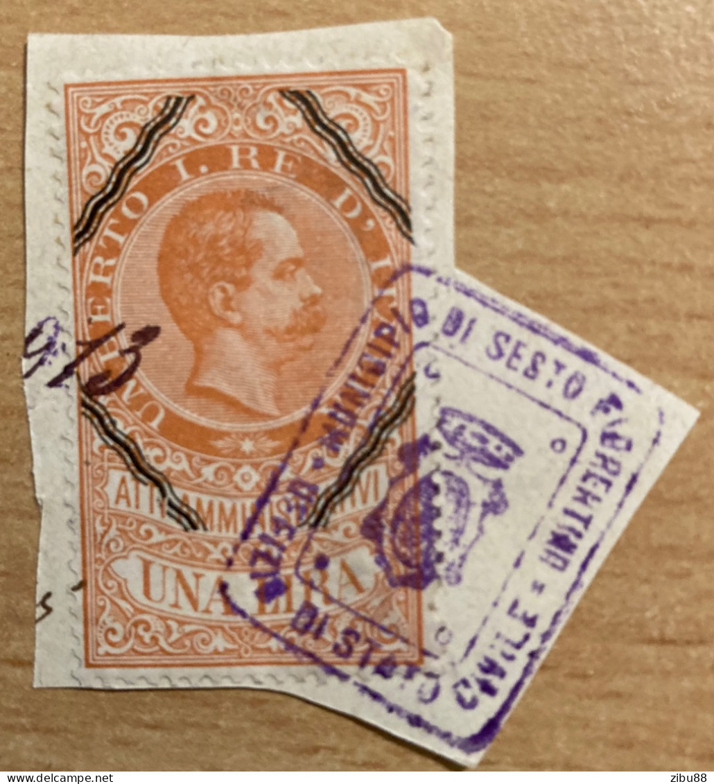 Una Lira Di Stato Civile - Revenue Stamps