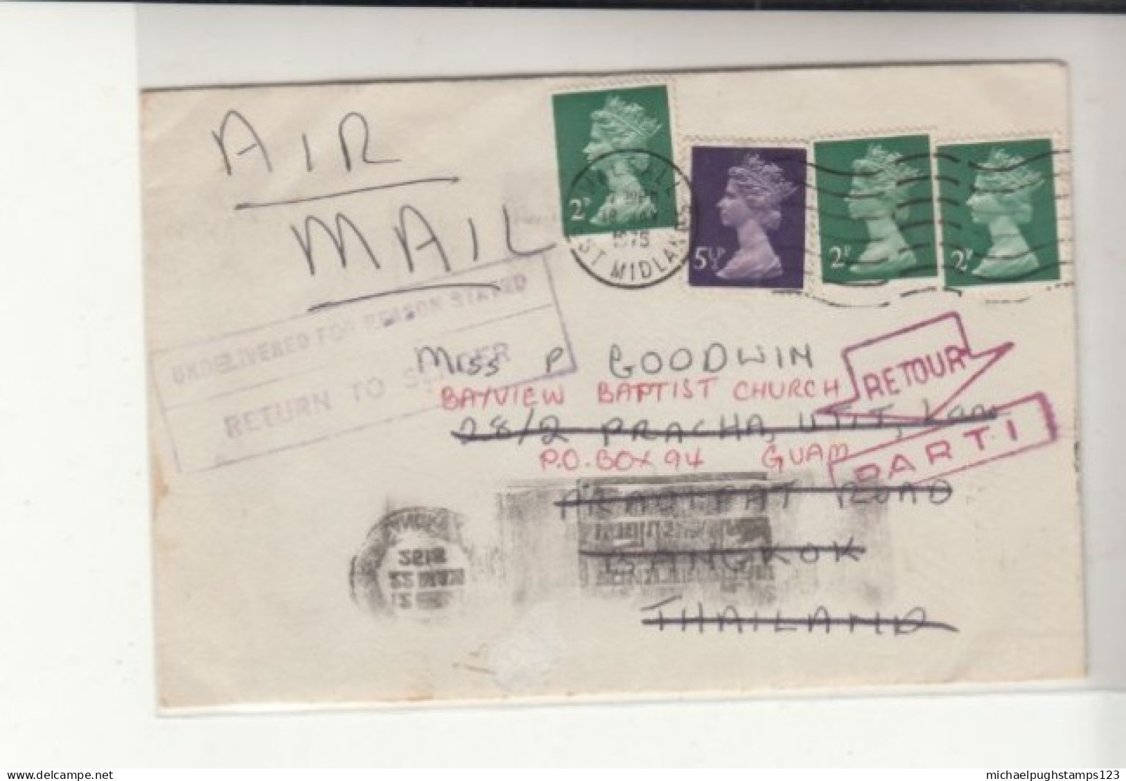 G.B. / Machins / Airmail / Thailand / Returned Mail - Sonstige & Ohne Zuordnung