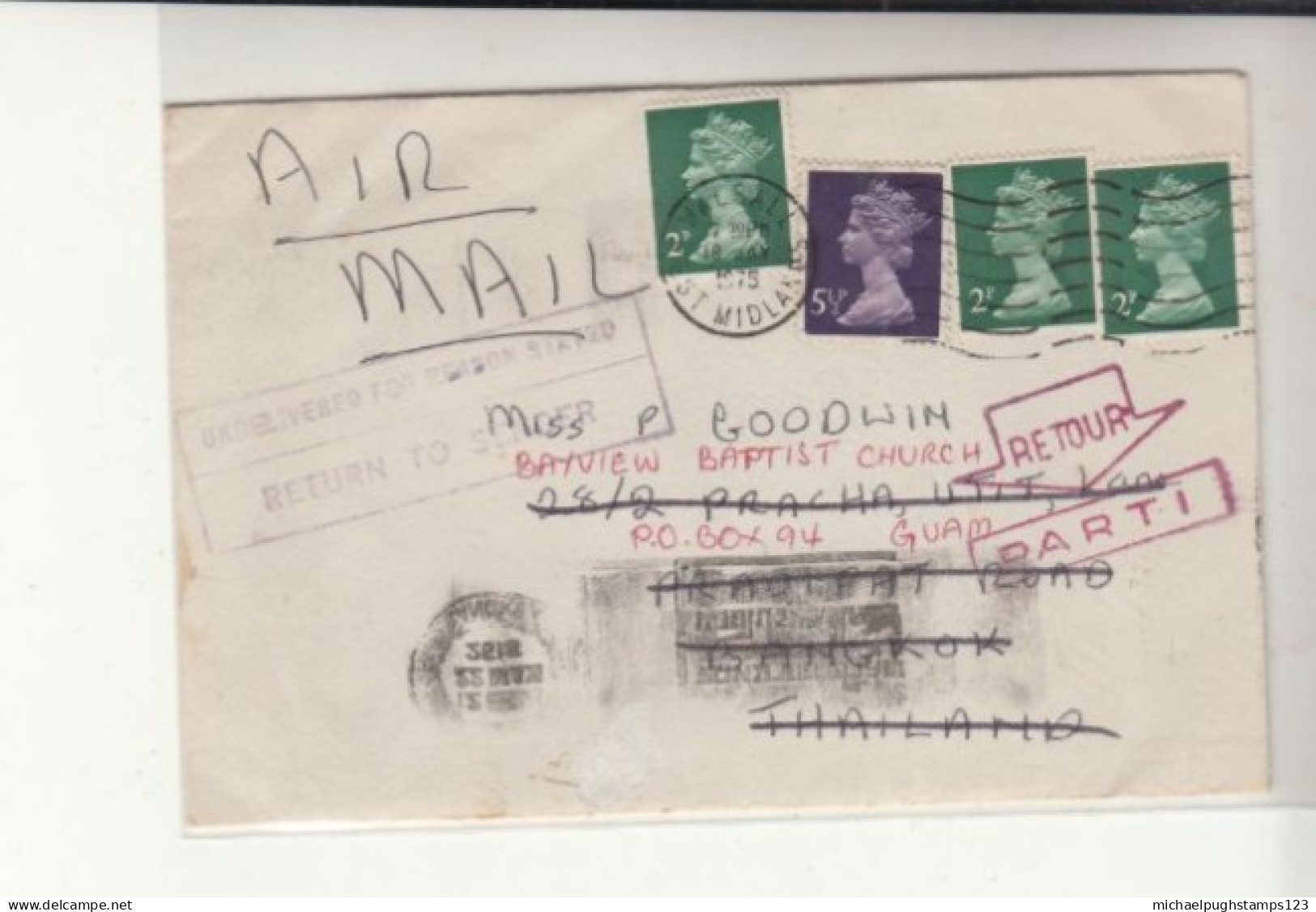 G.B. / Machins / Airmail / Thailand / Returned Mail - Autres & Non Classés