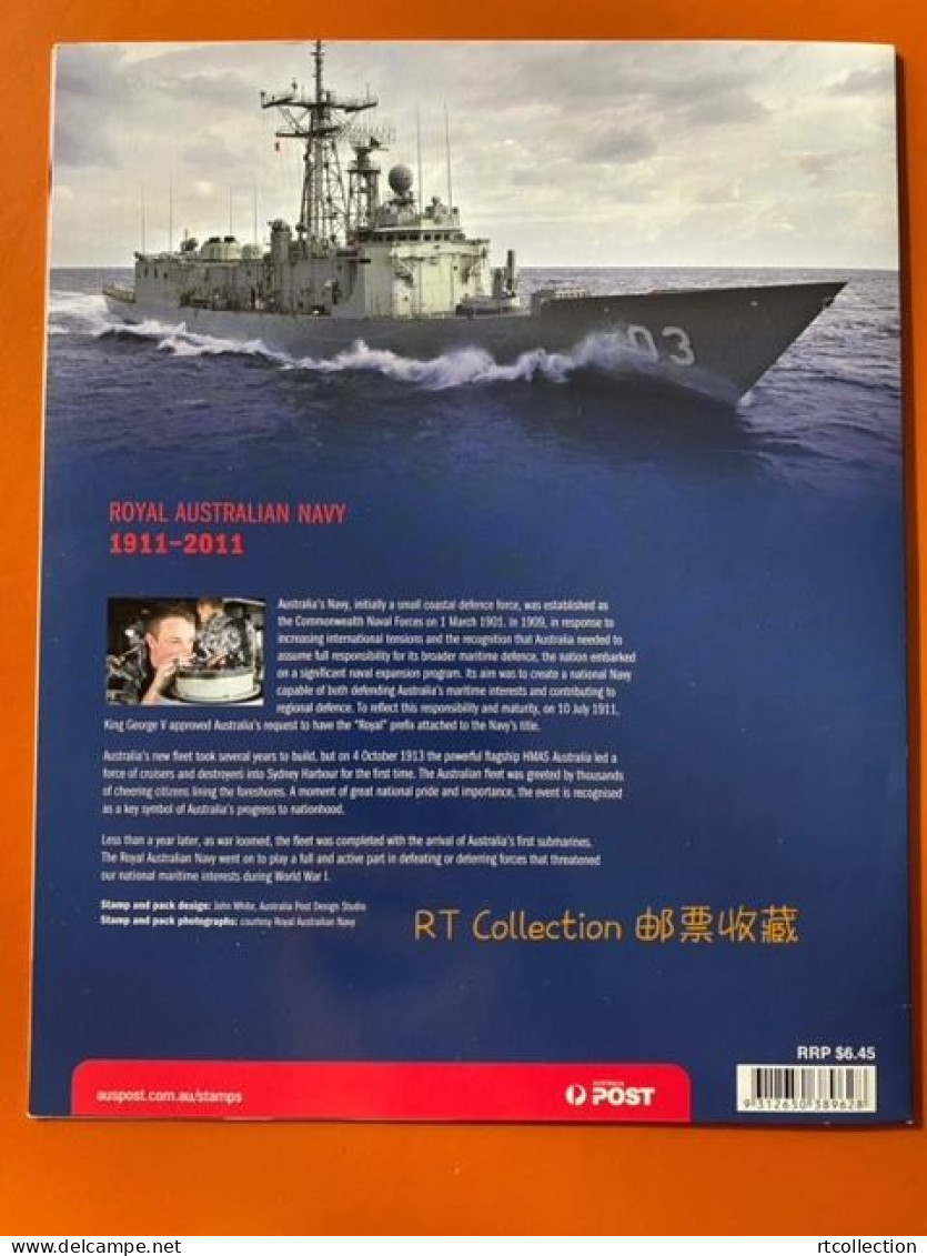 Australia 2011 Presentation Pack 100th Anniv Royal Australian Navy Military Ship Aviation Airplane Transport Stamps - Usados