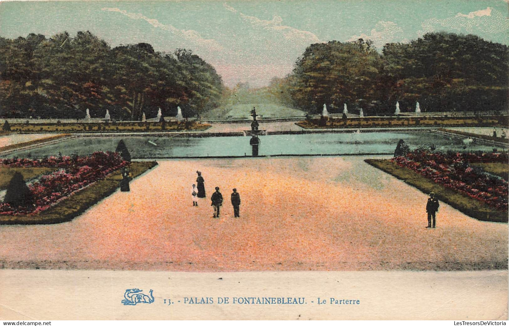 FRANCE - Palais De Fontainebleau - Le Parterre - Colorisée - Carte Postale Ancienne - Fontainebleau