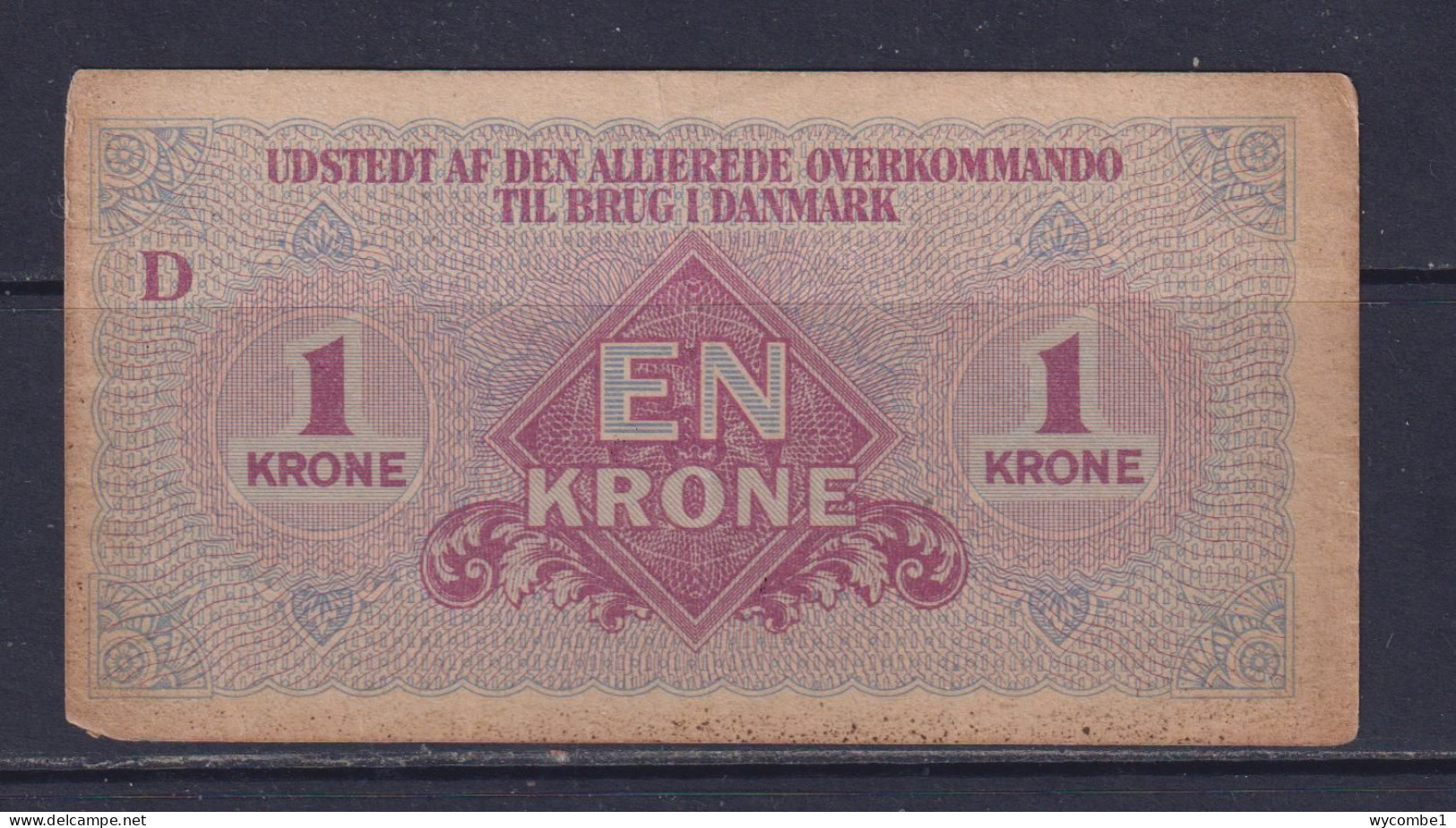 DENMARK - 1945 Allied Supreme Command 1 Krone Circulated Banknote - Danemark