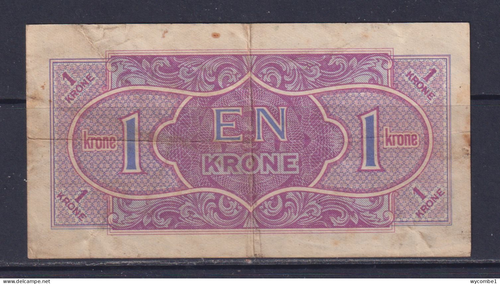 DENMARK - 1945 Allied Supreme Command 1 Krone Circulated Banknote - Denmark