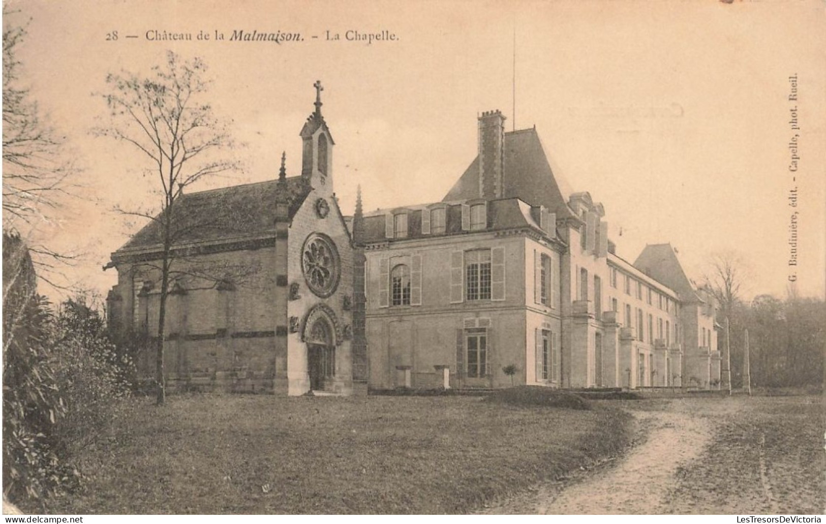 FRANCE - Château De La Malmaison - Vue Générale De La Chapelle - Carte Postale Ancienne - Chateau De La Malmaison