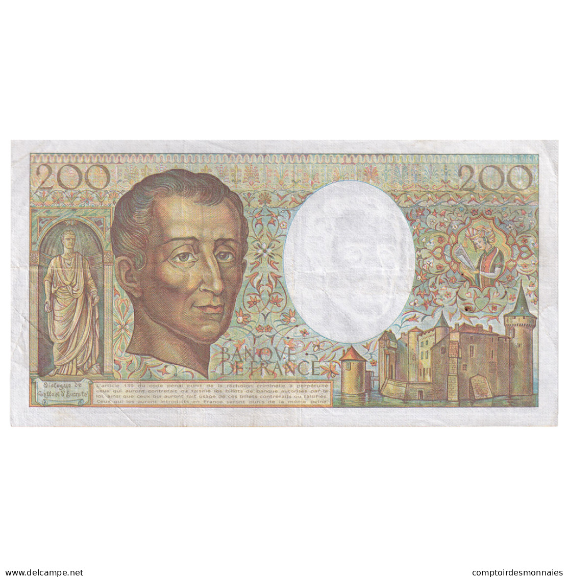 France, 200 Francs, Montesquieu, 1982, H.012, TTB, Fayette:70.02, KM:155a - 200 F 1981-1994 ''Montesquieu''