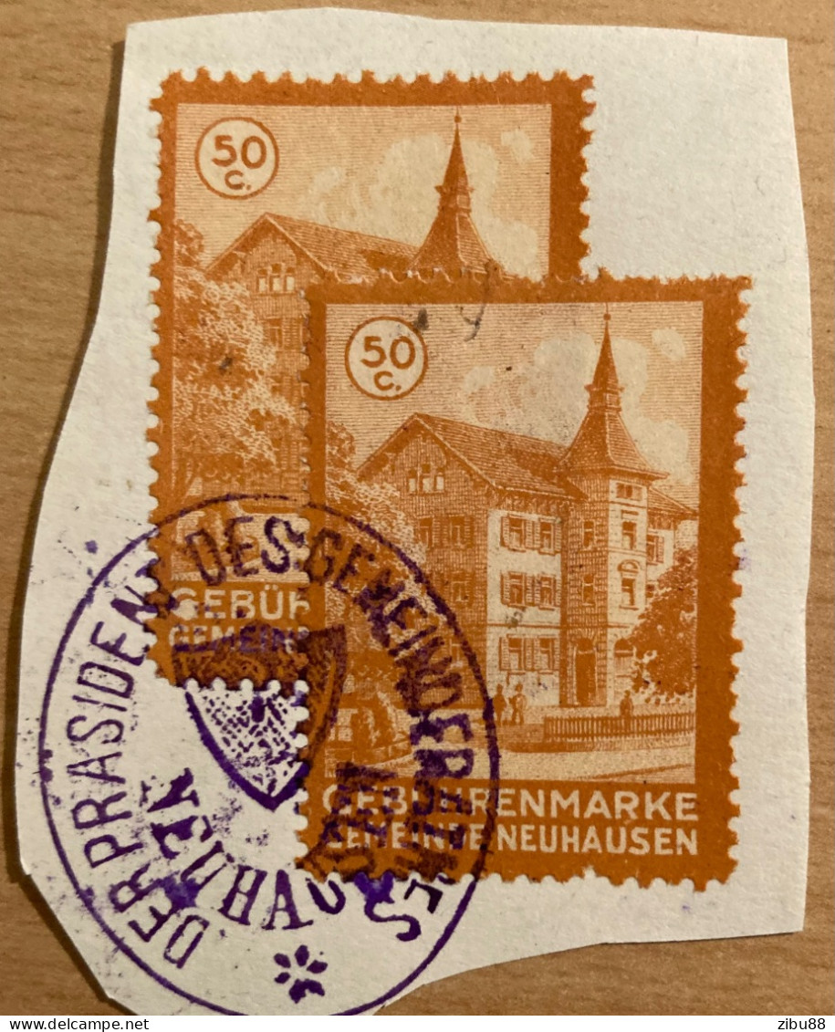 Ausschnitt Gebührenmarken Gemeinde Neuhausen / Revenue Stamps Switzerland - Revenue Stamps