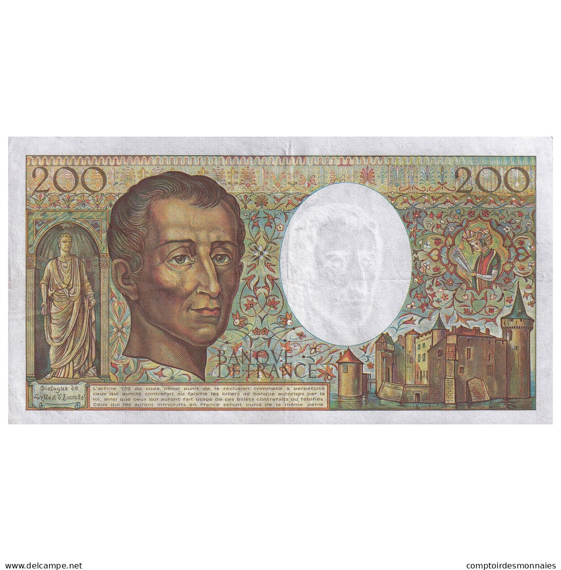 France, 200 Francs, Montesquieu, 1985, U.029, TTB, Fayette:70.05, KM:155a - 200 F 1981-1994 ''Montesquieu''