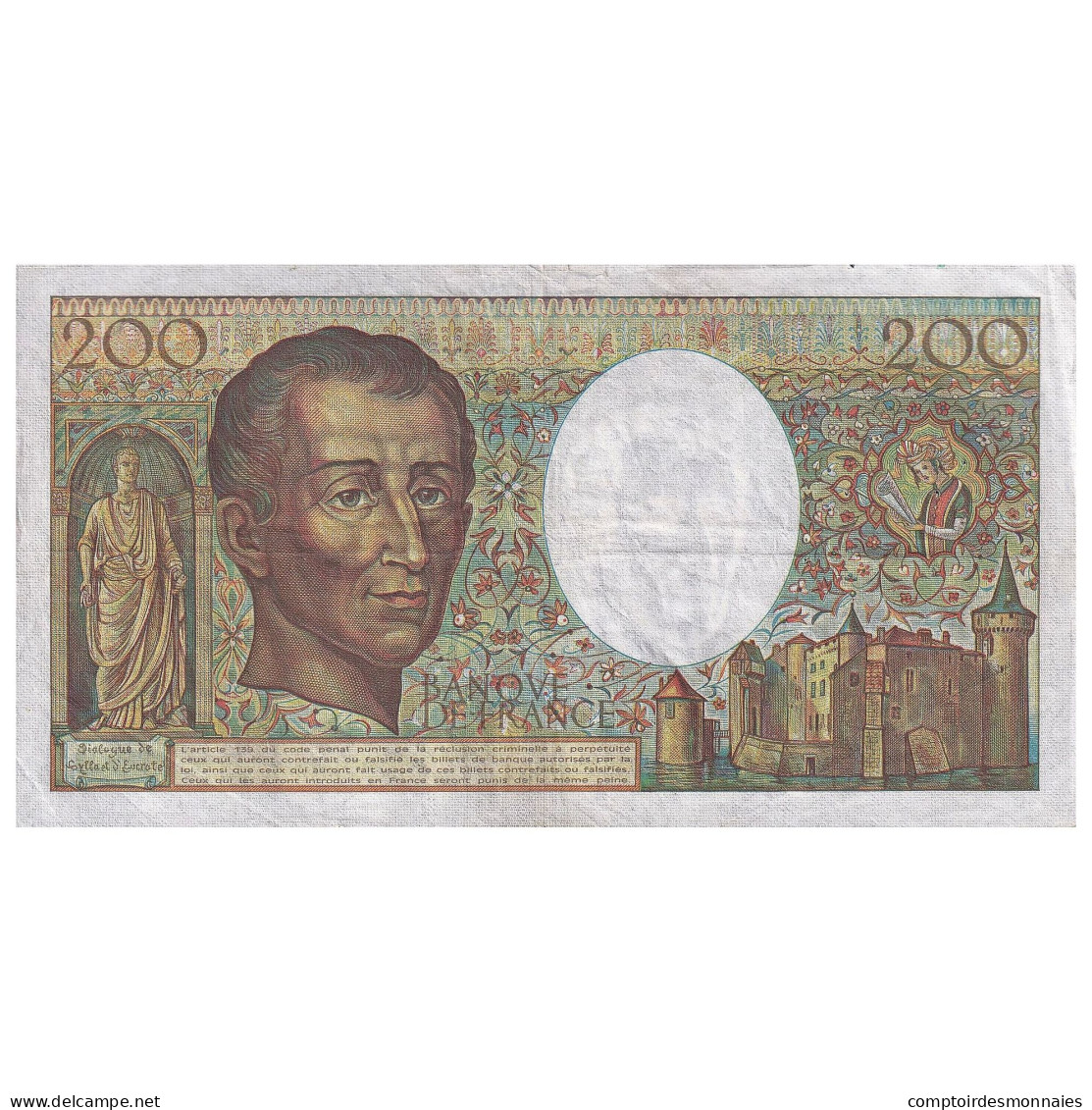 France, 200 Francs, Montesquieu, 1985, Y.027, TB+, Fayette:70.05, KM:155a - 200 F 1981-1994 ''Montesquieu''