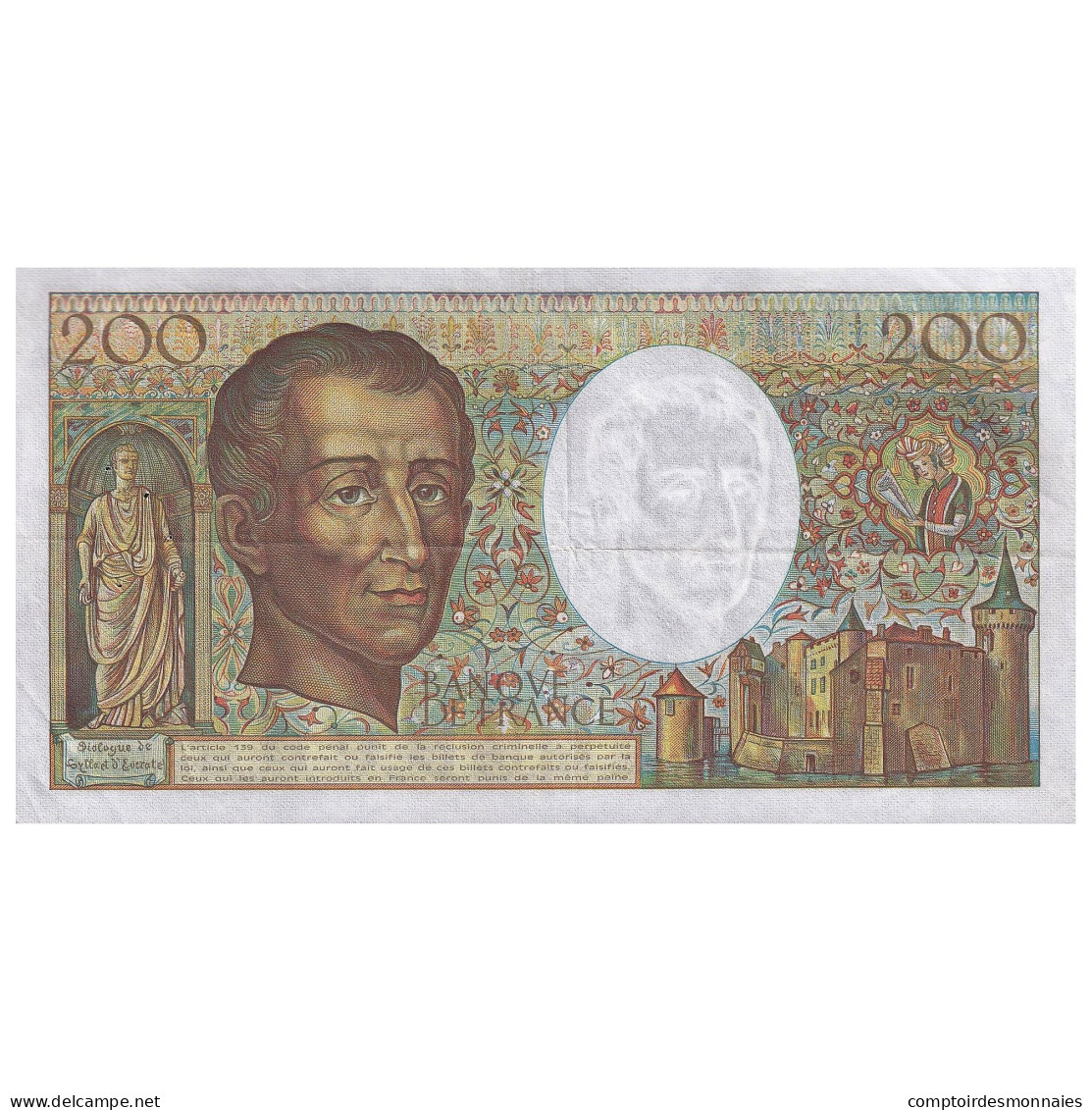 France, 200 Francs, Montesquieu, 1982, J.013, TTB, Fayette:70.02, KM:155a - 200 F 1981-1994 ''Montesquieu''