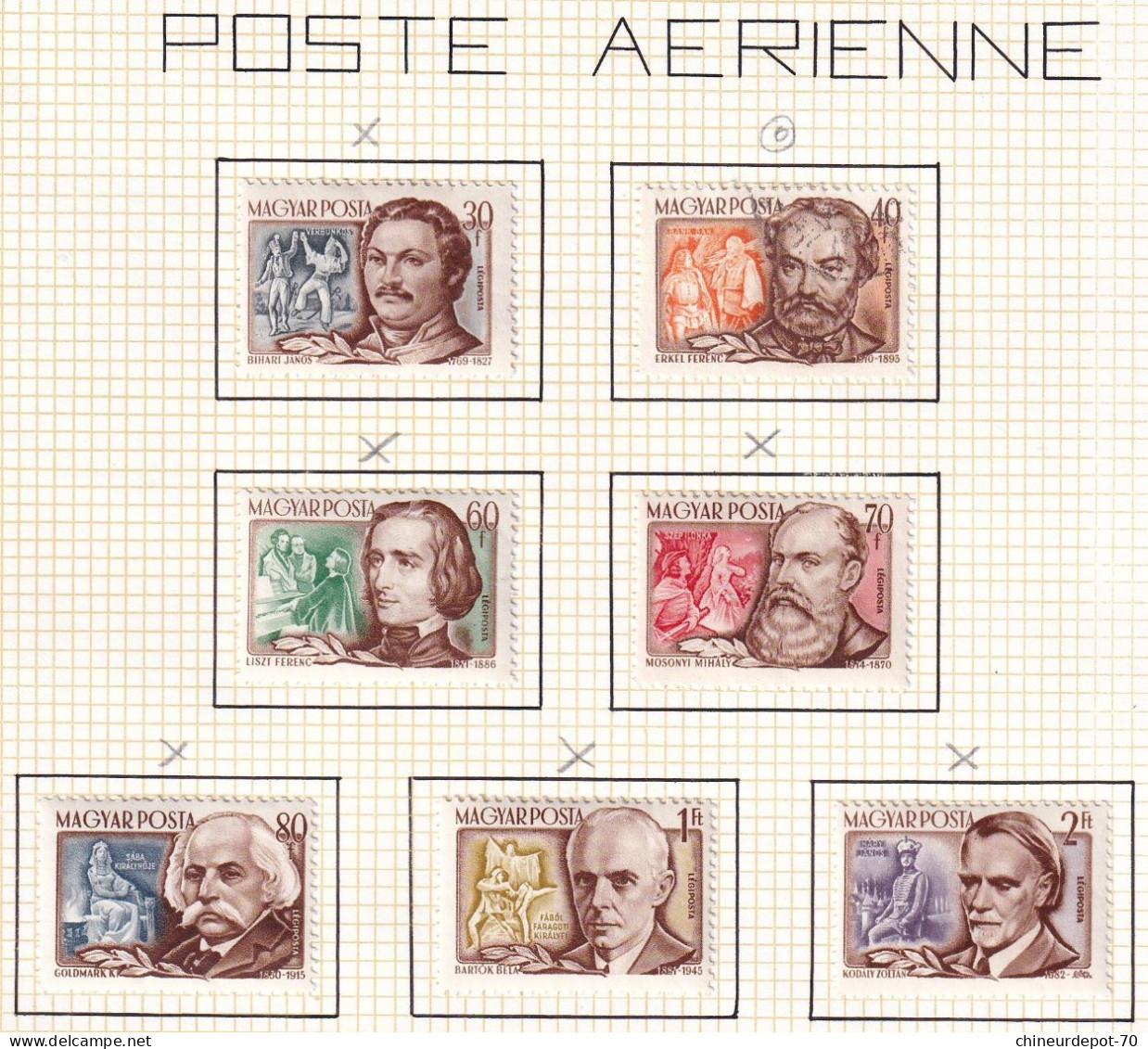 lot Hongrie Poste aérienne neufs avec charniere * & 3 oblitérés  voir photos