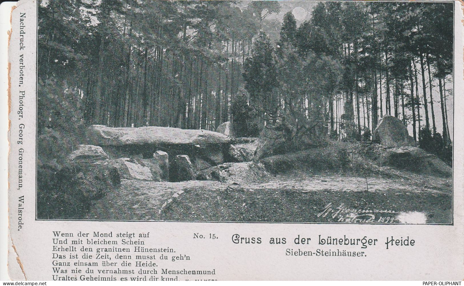 HÜNENGRAB / DOLMEN / MENHIRE - Sieben Steinhäuser, Lüneburger Heide, Ca. 1905, Kl. Eckmangel - Dolmen & Menhire