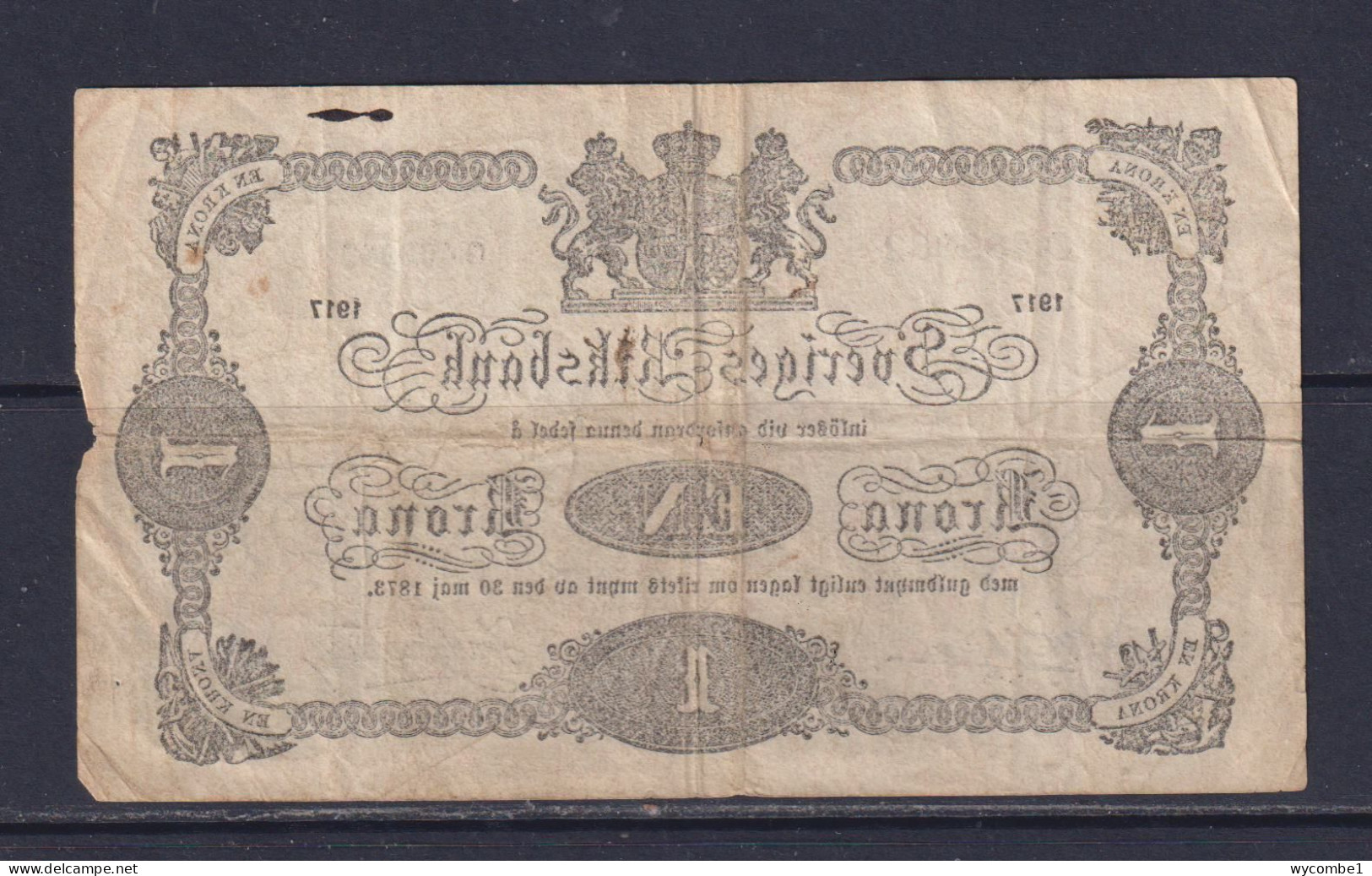 SWEDEN - 1917 1 Krone Circulated Banknote - Sweden
