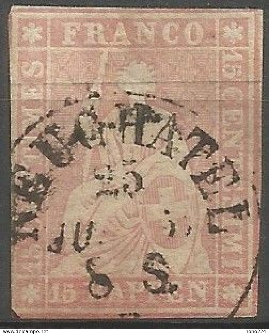 Timbre De 1854/55 ( Strubel / N°24B / Signé Marchand ) - Used Stamps