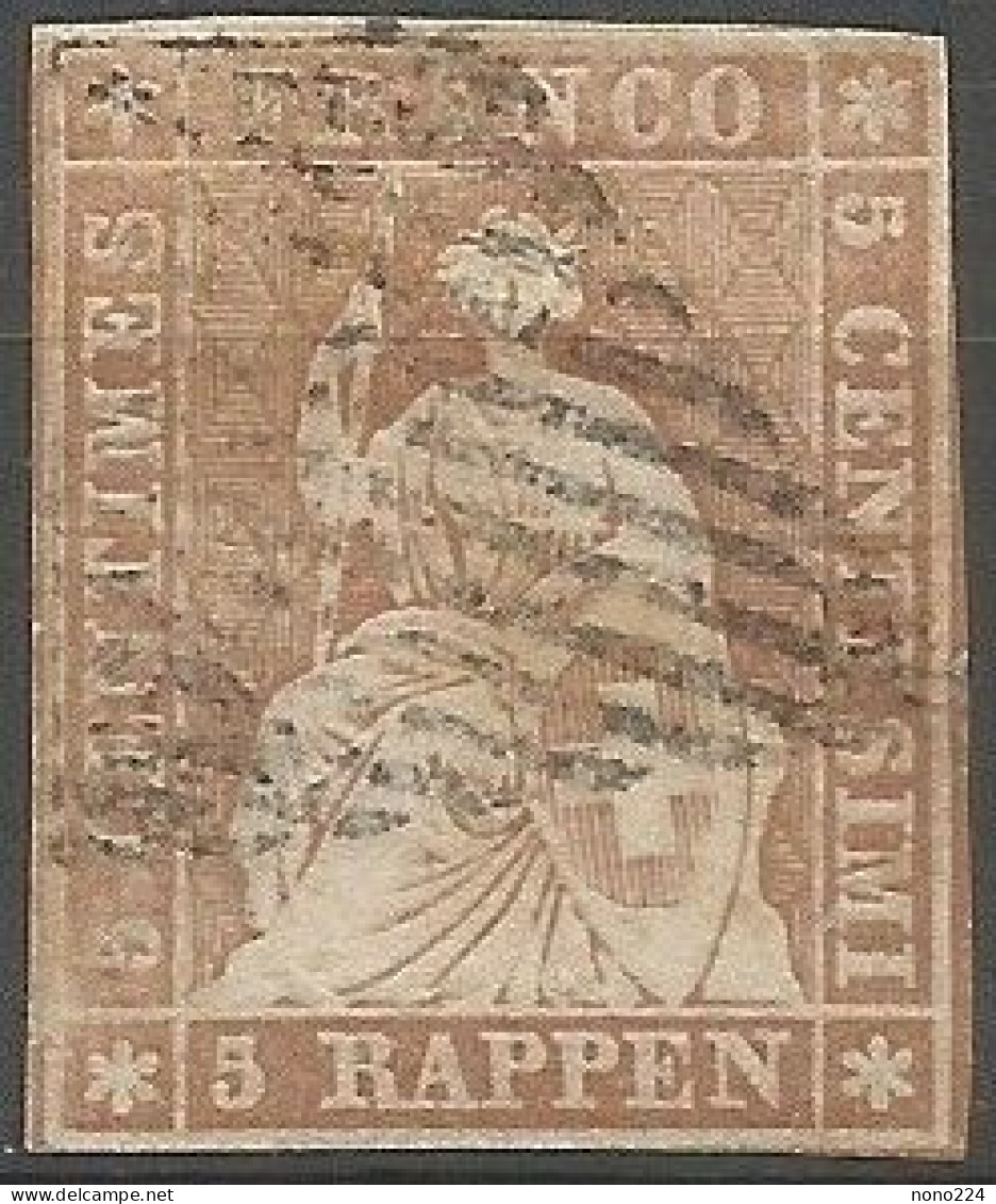 Timbre De 1855 ( Strubel / N°22C / Signé Marchand ) - Used Stamps