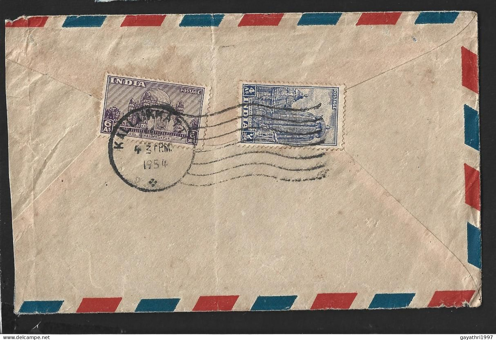 India 1954 Stamps On Cover From India To Malaya With Register For Federal Election Oct 18th-nov 16th Slogan Cancellation - Storia Postale
