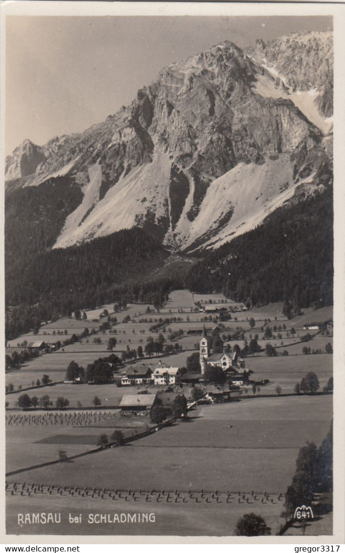 E3453) RAMSAU Bei SCHLADMING - Sehr Schöne Alte FOTO AK - Dünn Beiedelt - Felder U. Kirche ALT - Ramsau Am Dachstein