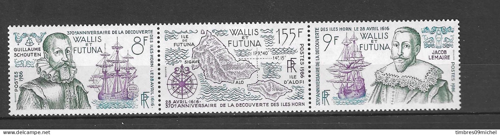 Wallis-et-Futuna N° 346A** Neuf Sans Charnière Tryptique - Neufs