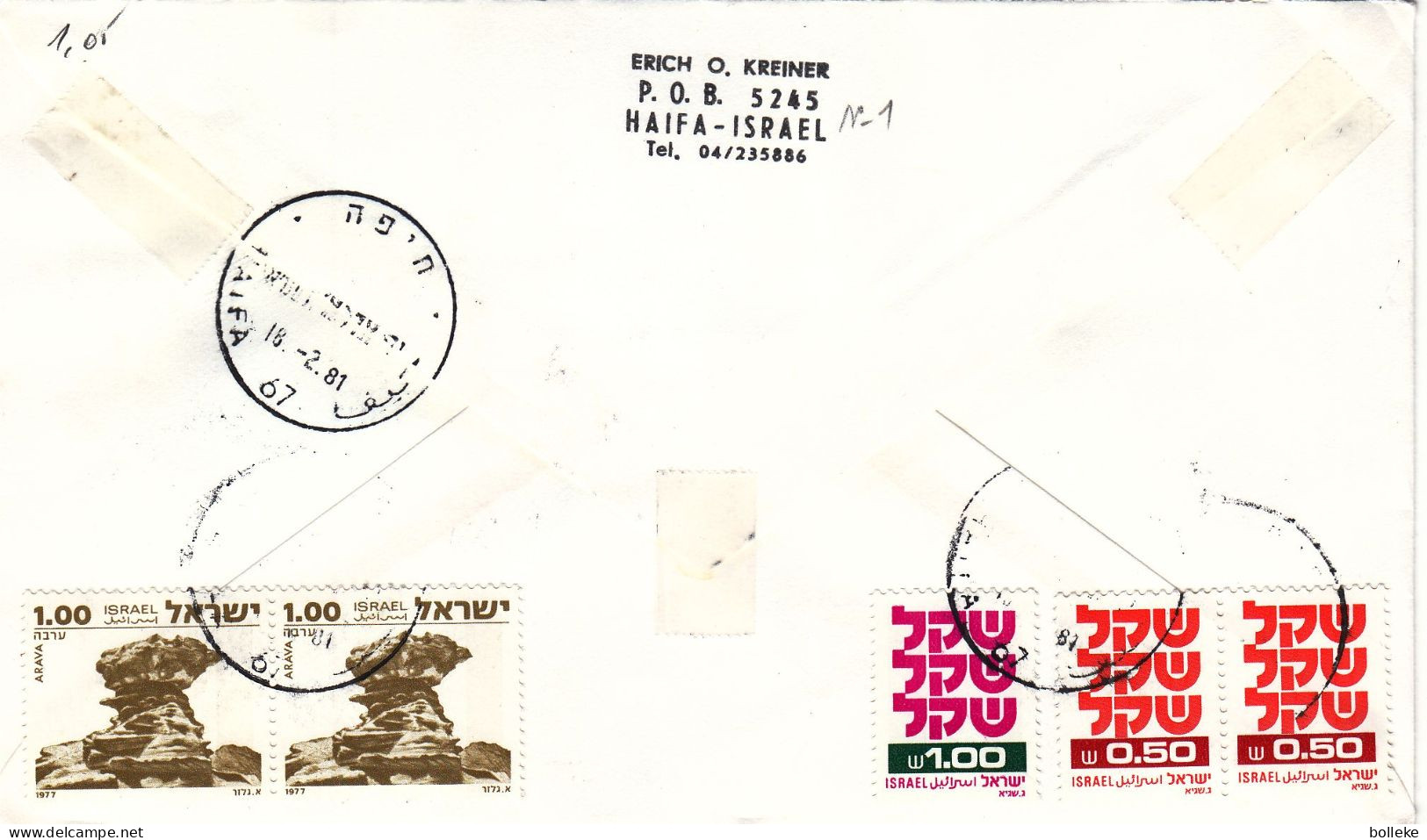 Israël - Lettre Recom De 1981 - Oblit Haifa - Golda Meir - - Storia Postale