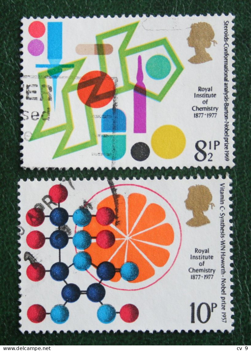 CHEMISTRY CHEMIE Nobelpreis Nobelprice (Mi 735-736) 1977 Used Gebruikt Oblitere ENGLAND GRANDE-BRETAGNE GB GREAT BRITAIN - Used Stamps