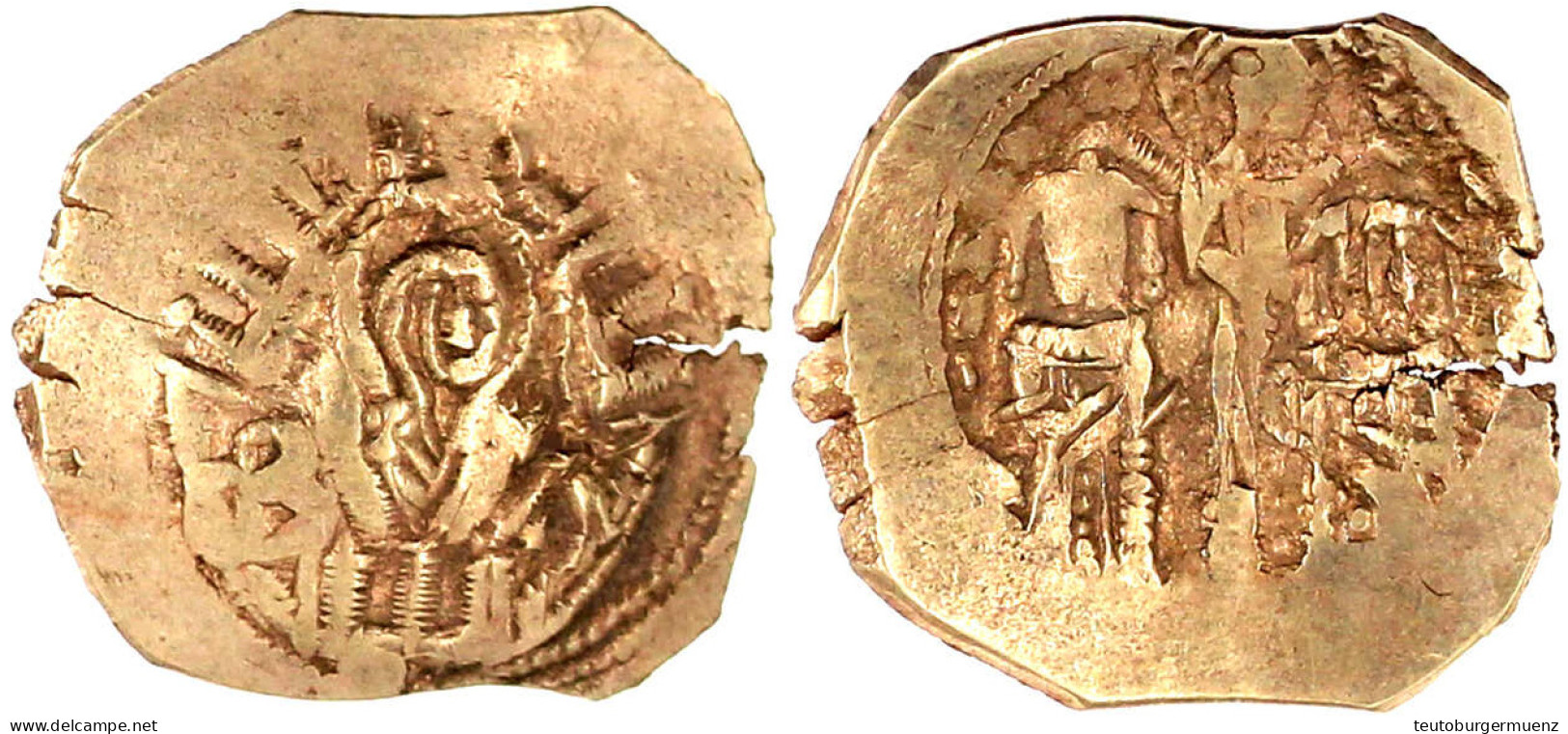 Hyperpyron 1295/1320, Constantinopel. Christus Krönt Beide Kaiser/Maria In Stadtmauer. 4,51 G. Sehr Schön, Kl. Schrötlin - Bizantine
