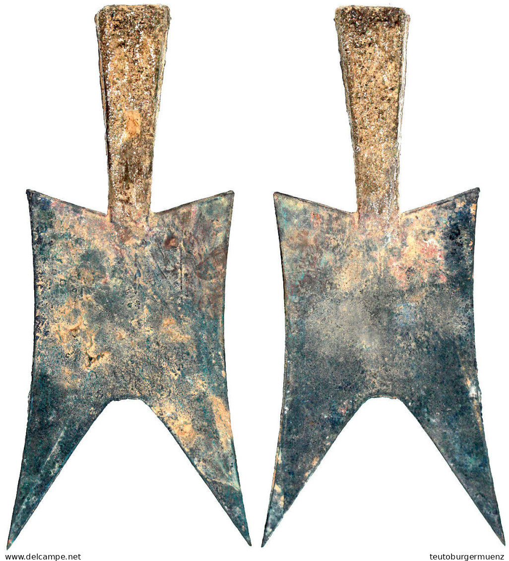 Spatenmünze ("pointed Shoulder Spade") Um 500/400 V. Chr. Ohne Legende. Höhe 147 Mm, 18,30 G. Sehr Schön. Hartill 2.182. - Chine