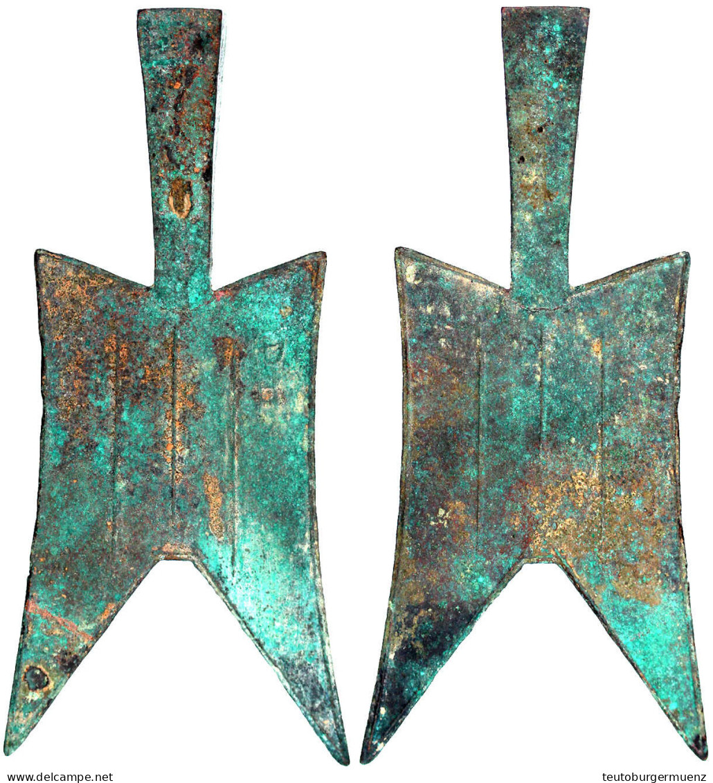 Spatenmünze ("pointed Shoulder Spade") Um 500/400 V. Chr. Gan Dan (Staat Jin). Höhe 147 Mm, 26,30 G. Sehr Schön. Hartill - Cina