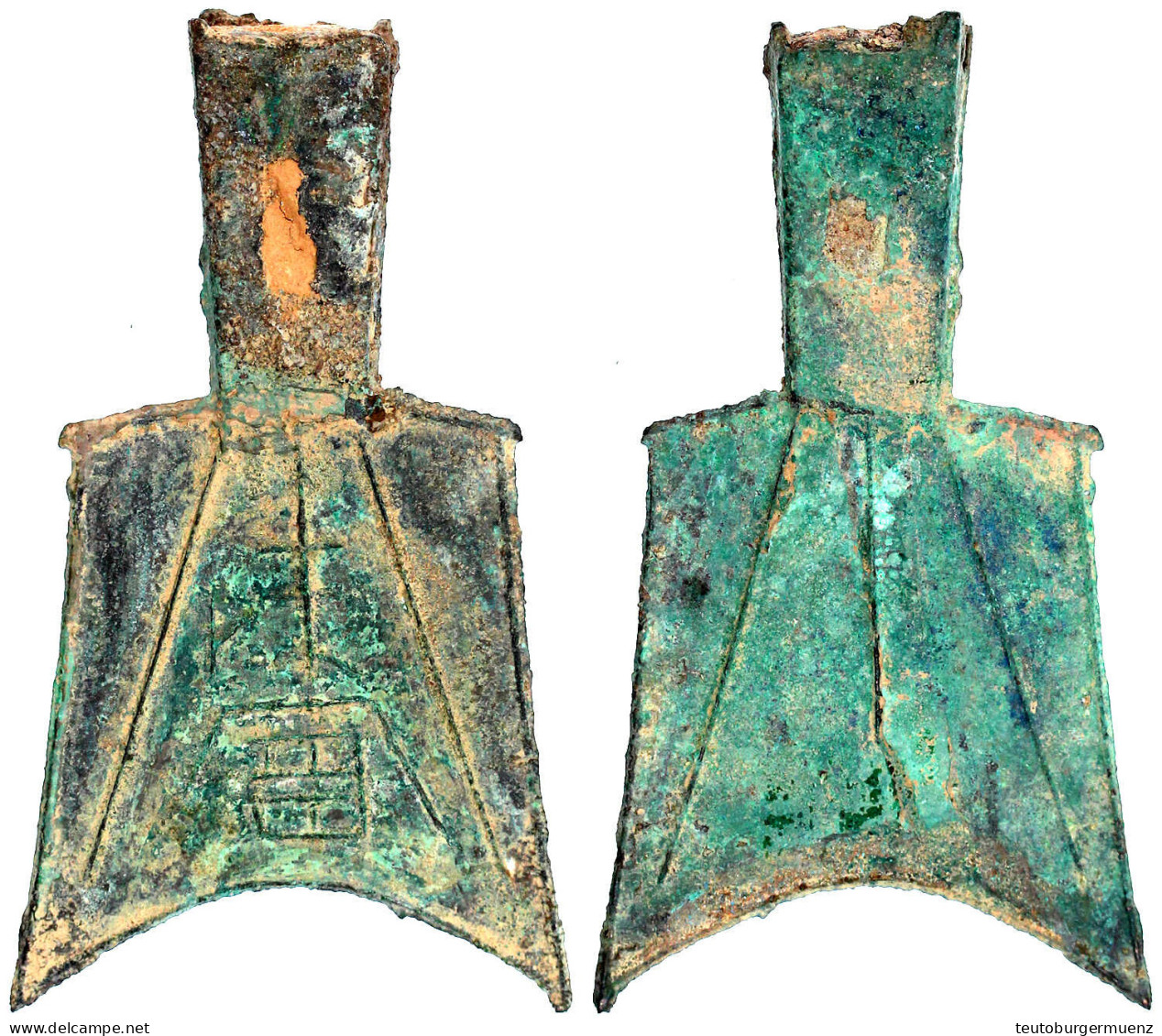 Bronze-Spatengeld Mit Hohlem Griff Ca. 400/300 V. Chr. "sloping Shoulder", Legende "Wu An" (Stadt Wu An Im Staat Jin, No - Chine