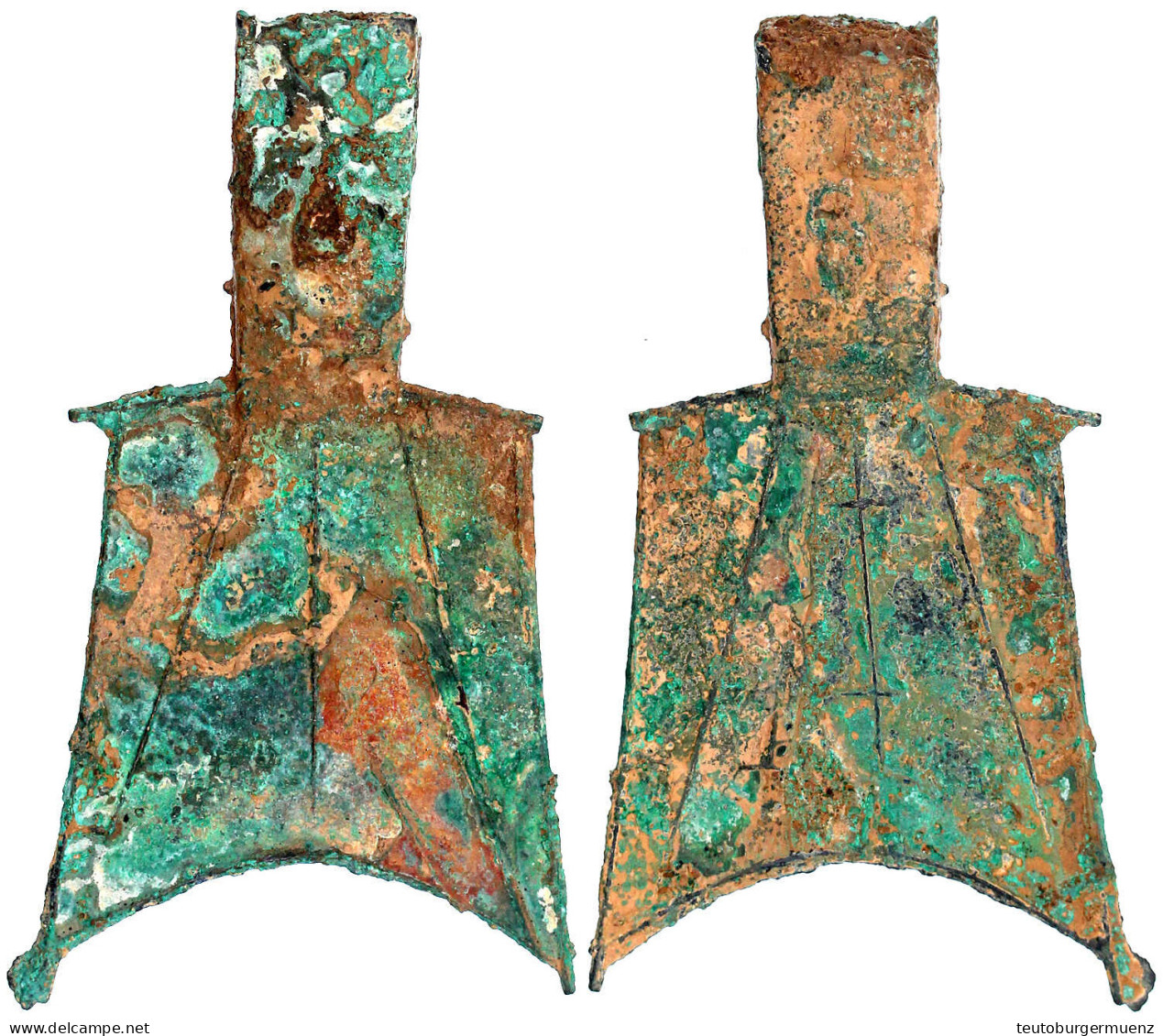 Bronze-Spatengeld Mit Hohlem Griff Ca. 400/300 V. Chr. "sloping Shoulder", Legende "Wu" (Stadt Wu In Liang Oder Jin). 25 - Chine