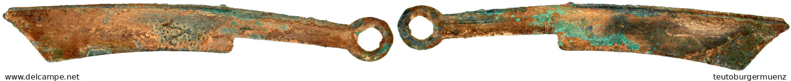 Messergeld, Typ 'Pointed Tip' 600/400 V. Chr. Ungedeutetes Zeichen. 150 Mm; 15,84 G. Schön/sehr Schön. Hartill 4.30. - Chine